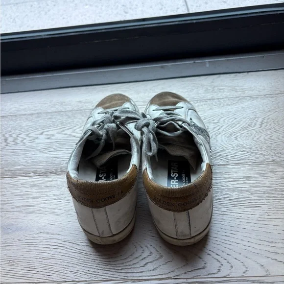 Golden Goose White and Tan Sneakers - Picture 3 of 5